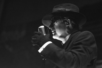 Dave Vanian, The Damned live at Alexandra Palace, London, Apr 2023. Creator: Annapaola Marchesani.