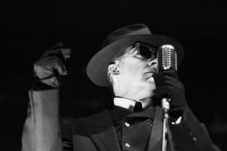 Dave Vanian, The Damned live at Alexandra Palace, London, Apr 2023. Creator: Annapaola Marchesani.