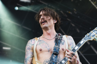 The Darkness live at the Cornbury Music Festival, Great Tew Park, Oxfordshire, Jul 2022. Creator: Annapaola Marchesani.