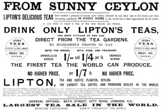 Advertisement for Lipton's Teas, 1895. Creator: Unknown.