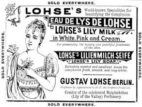 Advertisement for Lohse's cosmetic products, 1895. Creator: Unknown.