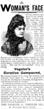 Advertisement for Vogeler's Curative Compound, 1895. Creator: Unknown.