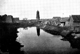 North Suburb of Mukden, with pagoda, 1895. Creator: Unknown.