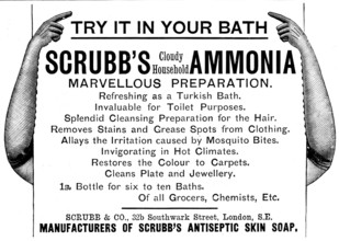 Advertisement for Scrubb's (Cloudy Household) Ammonia, 1895. Creator: Unknown.