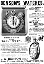 Advertisement for Benson's Watches, 1895. Creator: Unknown.