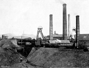 The Disastrous Flooding of Audley Colliery; the Pit Bank, 1895. Creator: George Meisenbach.