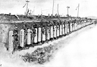 Japanese cemetery for soldiers at Chemulpo, 1895. Creator: George Meisenbach.