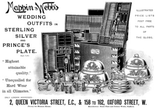 Advertisement for Mappin & Webb's Wedding Outfits in Sterling Silver and Prince's Plate, 1895. Creator: Unknown.