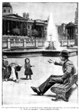 Eve's Ransom...Some ragged children were at play near him; he searched his pocket..., 1895. Creator: George Meisenbach.