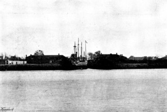 The War in Eastern Asia: entering Niuchuang Dock, November 5, 1895. Creator: Unknown.