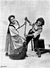 Hänsel and Gretel,'' at the Gaiety Theatre: Jeanne Douste as Gretel and Marie Elba as Hänsel, 1895. Creators: George Meisenbach, George Henry Hana, Hana Studios Ltd.	Hänsel and Gretel,'' at the Gaiety...