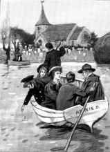 Going to church: an incident during the Floods, 1895. Creator: R. Taylor.