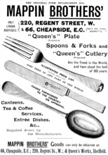 Advertisement for Mappin Brothers cutlery, 1895. Creator: Unknown.
