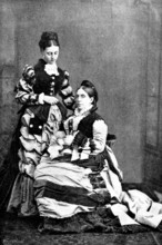 The late Lord Randolph Churchill: Seventh Duchess of Marlborough...and daughter, Lady Wimborne, 1895 Creator: Ferret.