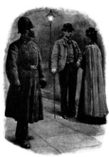 Eve's Ransom...A policeman passing threw a glance at them, 1895. Creator: George Meisenbach.