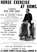 Advertisement for Vigor's Horse-Action Saddle, 1895. Creator: Unknown.