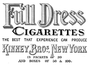 Advertisement for Full Dress Cigarettes, 1895. Creator: Unknown.