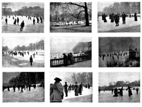 Skating in London: Regent's Park, The Serpentine, and Highgate Ponds, 1895.  Creator: Russell & Sons.