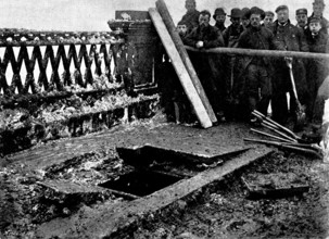Explosion of Southwark Bridge, 1895. Creator: Robert Doyle.