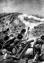 Battles of the British Army...Vimiero: the Highlanders turning the captured guns on the French, 1895 Creator: George Meisenbach.