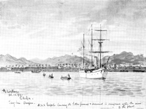 The War in Eastern Asia: facsimile of a sketch by Mr. A. Linton, Shanghai, 1894, (1895).  Creator: George Meisenbach.