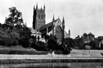 The Cathedrals of England: Worcester Cathedral, 1895. Creator: Francis Frith & Co.