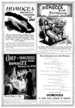 Advertisement for Homocea, 1895. Creator: Unknown.