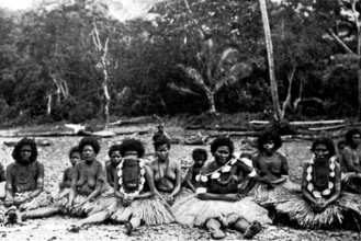 A Page from Papua: New Guinea widows mourning, 1895. Creator: George Meisenbach.