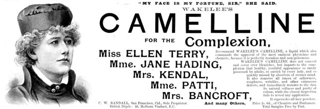 Advertisement for Wakelee's Camelline for the Complexion, 1895. Creator: Unknown.
