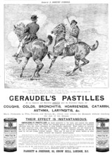 Advertisement for Géraudel's Pastilles, 1895. Creator: Alfred Chantrey Corbould.