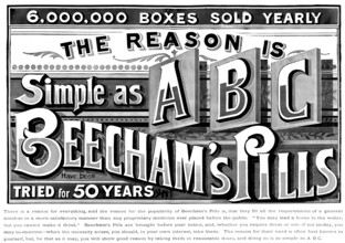 Advertisement for Beecham's Pills, 1895. Creator: Unknown.