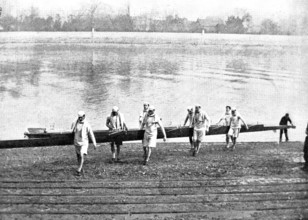 Practicing for the Universities' Boat-Race, 1895. Creator: George Meisenbach.