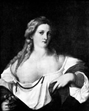 Venetian Art at the New Gallery: Flora - by Palma Vecchio, 1895. Creator: George Meisenbach.