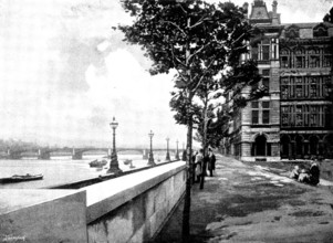 Views of St. Thomas's Hospital: the terrace of the hospital, 1895. Creator: George Meisenbach.