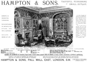 Advertisement for Hampton & Sons, furniture, 1895. Creator: Unknown.