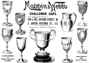 Advertisement for Mappin & Webb's Challenge Cups, 1895. Creator: Unknown.