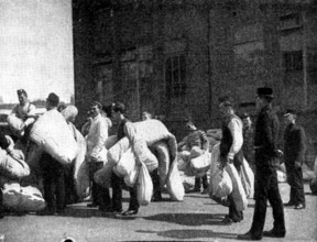 The Volunteer Manoeuvres at Brighton: Preparing to shift quarters, 1895. Creator: Symmons & Thiele.
