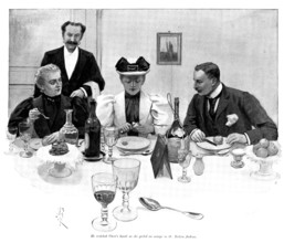 Adam Johnstone's Son: He watched Clare's hands as she peeled an orange in the Italian fashion, 1895. Creator: George Meisenbach.