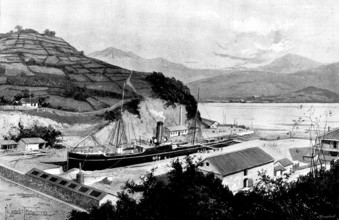 The War in Eastern Asia: the Mitsubishi Dock at Nagasaki..., 1895. Creator: George Meisenbach.