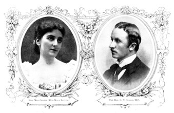 Marriage of the Hon. G. N. Curzon and Miss Mary Leiter, 1895. Creators: Unknown, Russell & Sons, Alice Hughes.