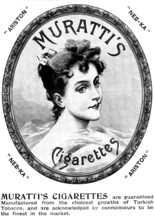 Advertisement for Muratti's Cigarettes, 1895. Creator: Unknown.