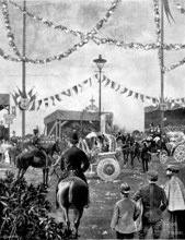 The Battle of Flowers at Eastbourne, 1895. Creator: George Meisenbach.