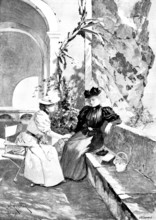 Adam Johnstone's Son: She...leaned forward...gazing into her face with a look of anxiety, 1895. Creator: George Meisenbach.