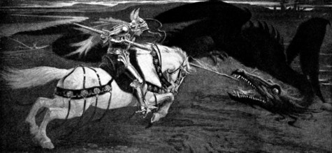 Pictures from the New Gallery: England's Emblem - Walter Crane, 1895. Creator: Unknown.