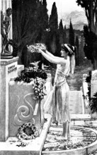 Pictures from the New Gallery: Her First Offering - Herbert Schmalz, 1895. Creator: George Meisenbach.