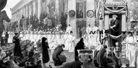 Pictures from the New Gallery: The Bear Festival and...Offering to Artemis - Claudius Harper, 1895. Creators: Unknown, Claudius Harper.