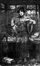 Pictures from the New Gallery: O Swallow, flying from the golden woods...J. M. Strudwick, 1895. Creator: George Meisenbach.