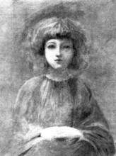 Pictures from the New Gallery: A Child's Head - Philip Burne-Jones, 1895. Creator: Unknown.