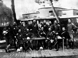 Group of officers of the Queen's Own Corps of Guides engaged in the Chitral Expedition, 1895. Creator: Unknown.