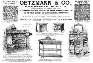 Advertisement for Oetzmann & Co., furniture and carpets, 1895. Creator: Unknown.